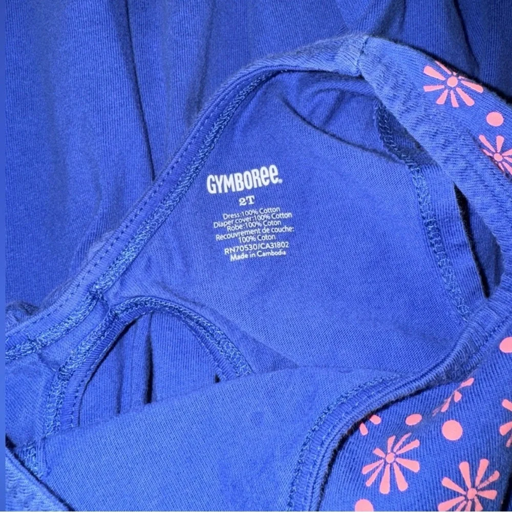Gymboree Play Dress - Blue and Pink Floral Dots - Toddler Girls 2T